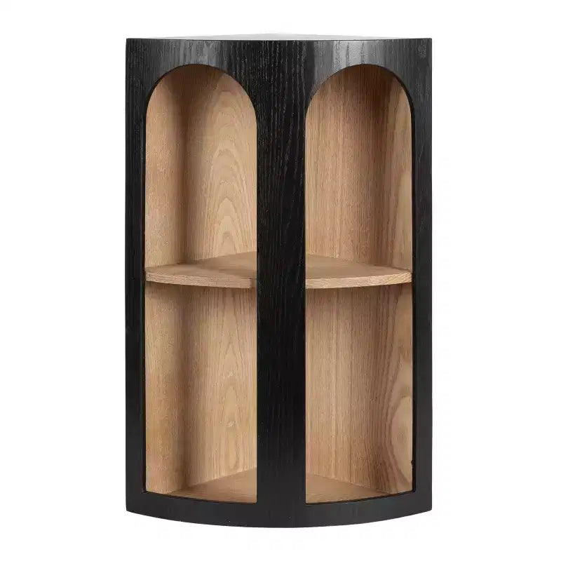 Kate & Laurel All Things Decor 16" Elloree Corner Shelf Natural/Black