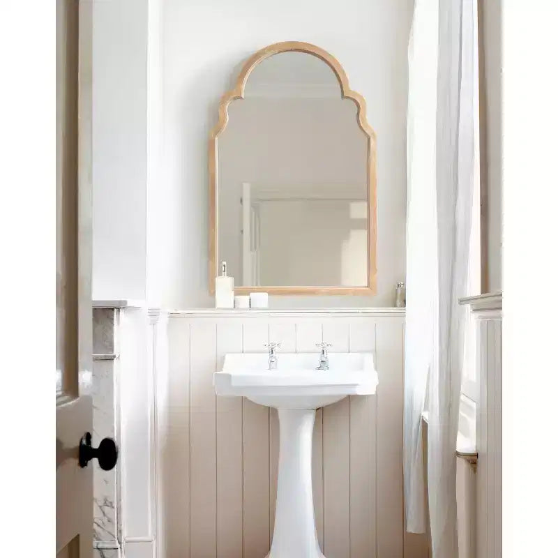 Kate & Laurel All Things Decor 24"x36" Hogan Arch Framed Mirror Natural
