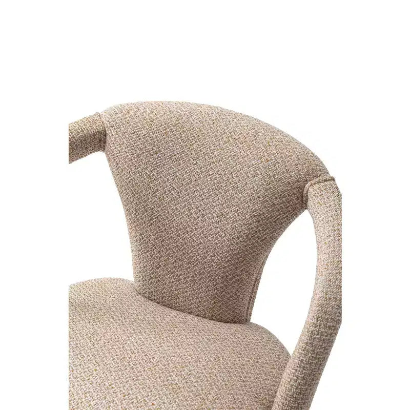 Manhattan Comfort Set of 2 Palmer Modern Tweed Upholstered Dining Armchairs Gold Dust
