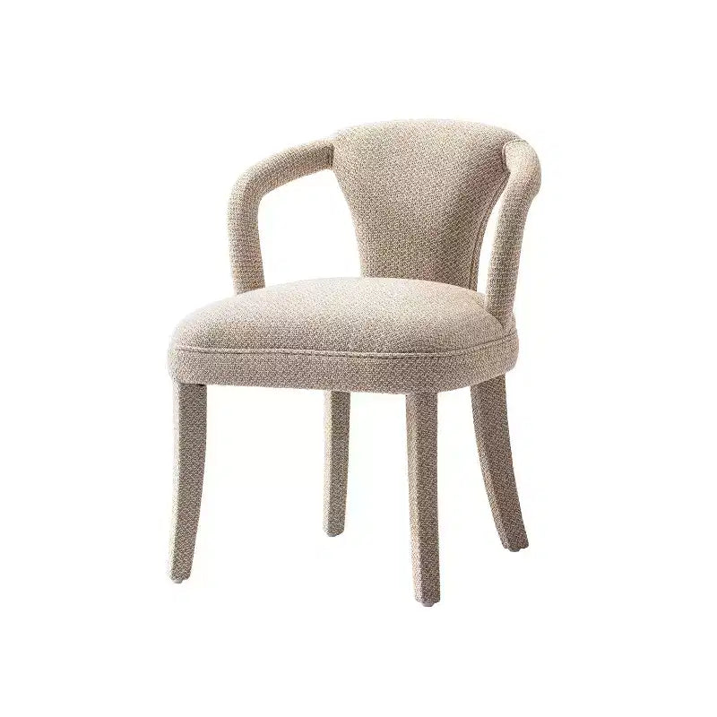 Manhattan Comfort Set of 2 Palmer Modern Tweed Upholstered Dining Armchairs Gold Dust