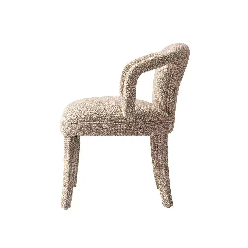 Manhattan Comfort Set of 2 Palmer Modern Tweed Upholstered Dining Armchairs Gold Dust