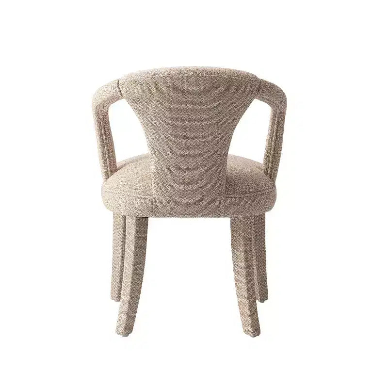 Manhattan Comfort Set of 2 Palmer Modern Tweed Upholstered Dining Armchairs Gold Dust