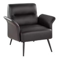 LumiSource Petal Accent Chair Black Metal/Espresso PU
