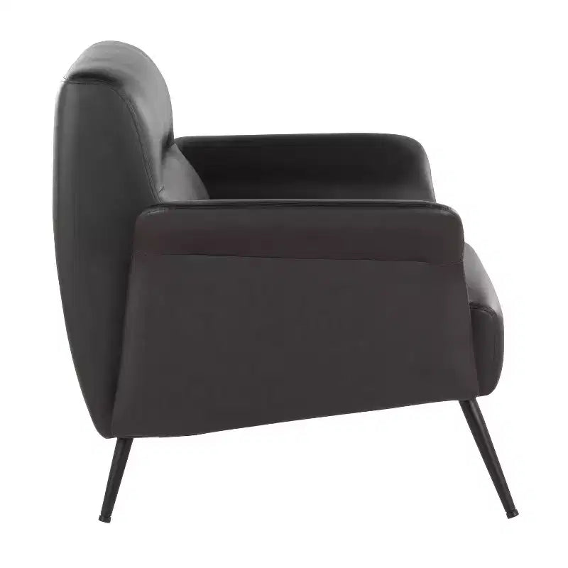 LumiSource Petal Accent Chair Black Metal/Espresso PU