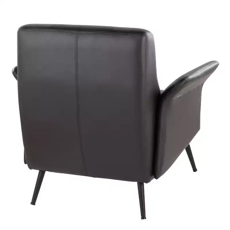 LumiSource Petal Accent Chair Black Metal/Espresso PU