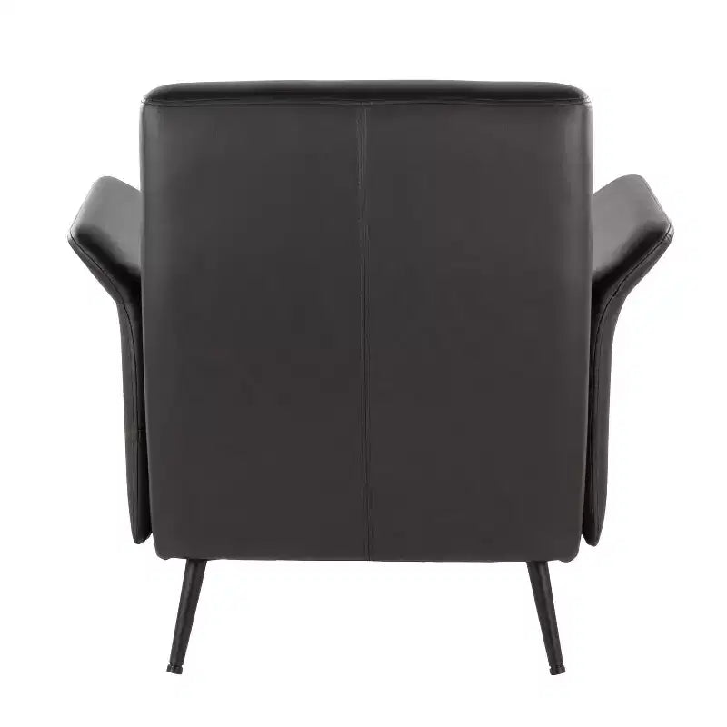 LumiSource Petal Accent Chair Black Metal/Espresso PU