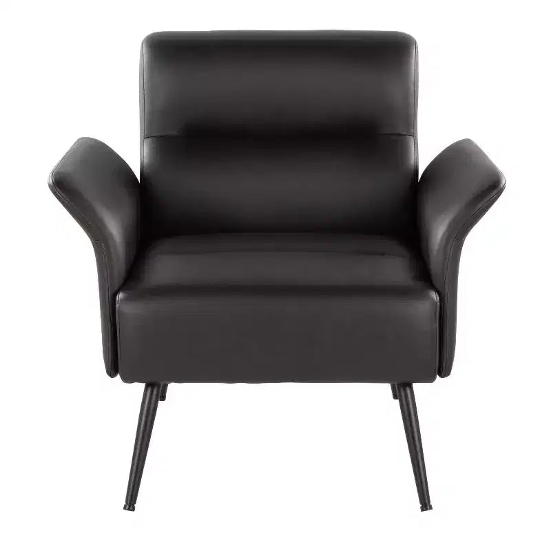 LumiSource Petal Accent Chair Black Metal/Espresso PU