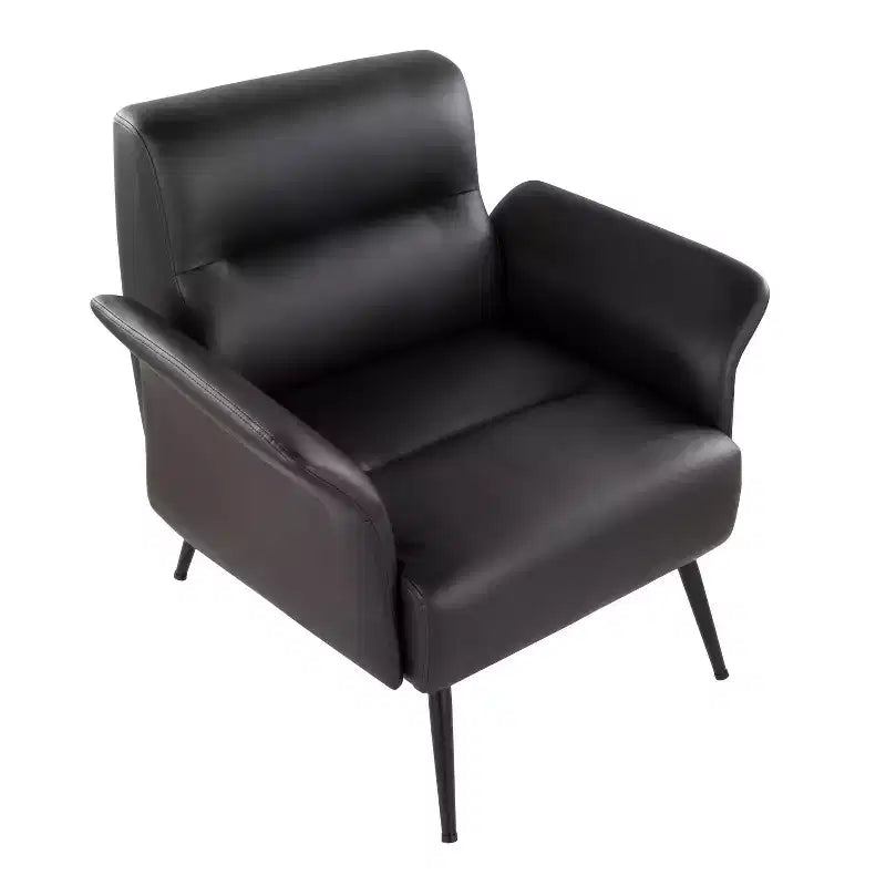 LumiSource Petal Accent Chair Black Metal/Espresso PU