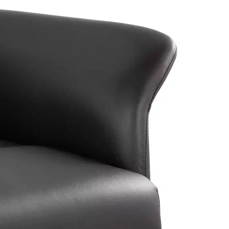 LumiSource Petal Accent Chair Black Metal/Espresso PU
