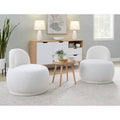 LumiSource Kimi Faux Shearling Accent Chair White