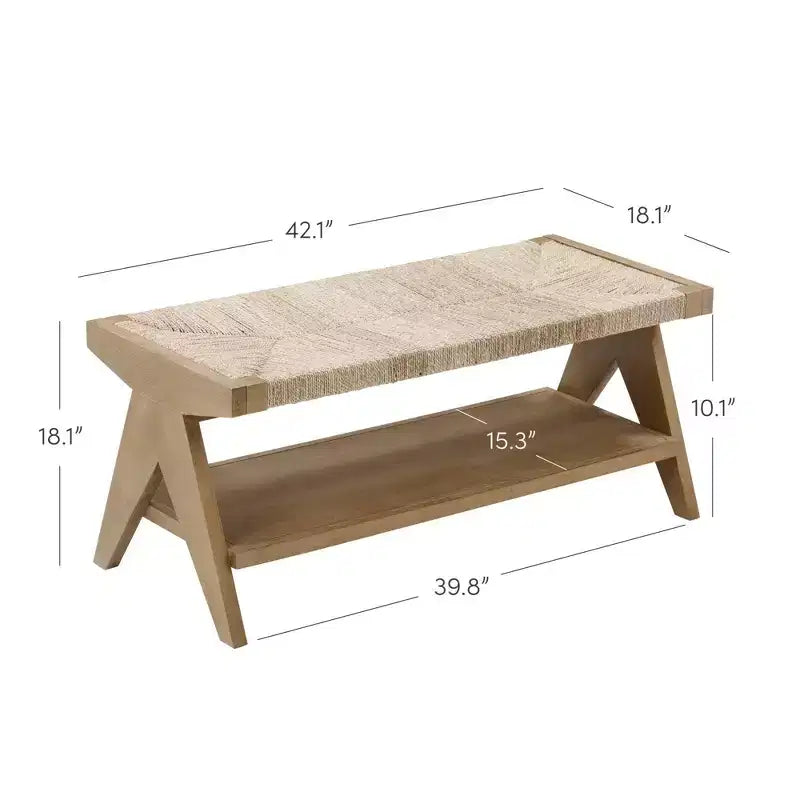 Nathan James Beacon Seagrass Bench Light Brown