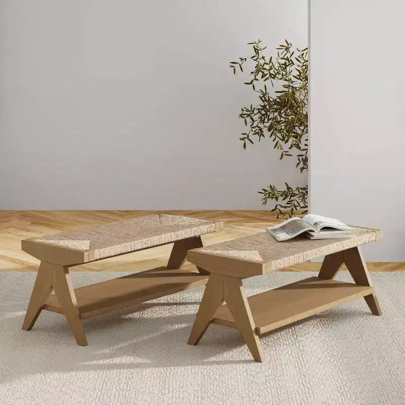 Nathan James Beacon Seagrass Bench Light Brown