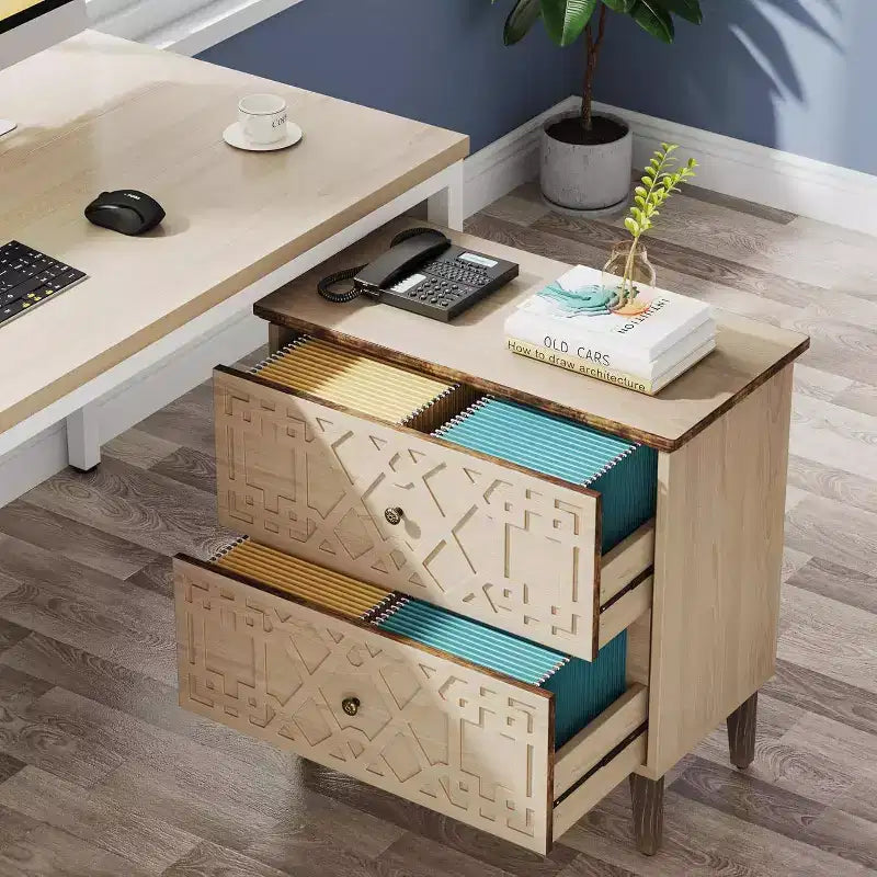 LITTLE TREE 2 Drawer Lateral File Cabinet Beige