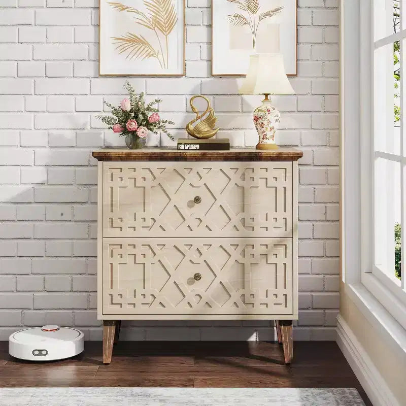 LITTLE TREE 2 Drawer Lateral File Cabinet Beige