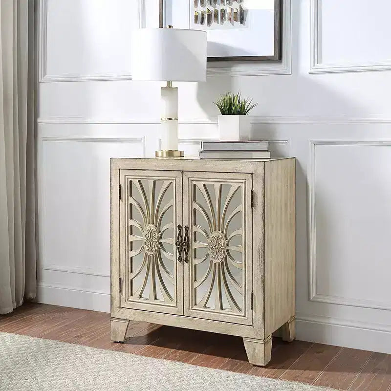 Acme Furniture Nalani Decorative Storage Cabinet Antique White Finish