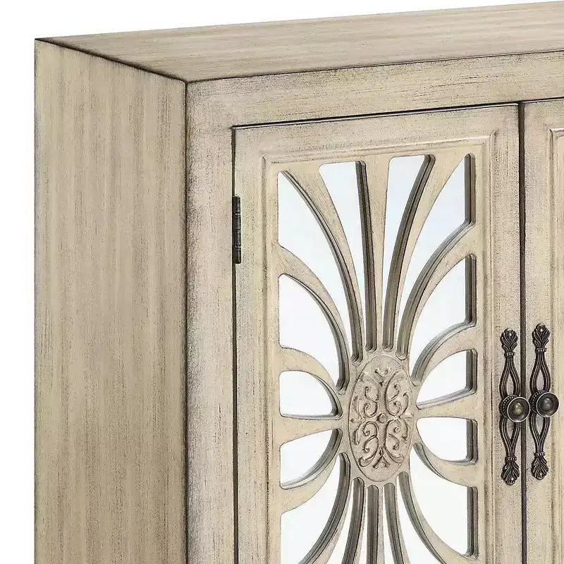Acme Furniture Nalani Decorative Storage Cabinet Antique White Finish