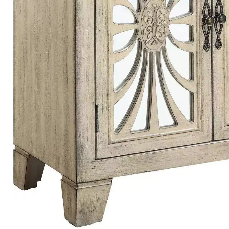 Acme Furniture Nalani Decorative Storage Cabinet Antique White Finish
