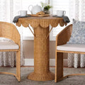 bali & pari Pabla Rattan Scalloped Accent Table Light Honey