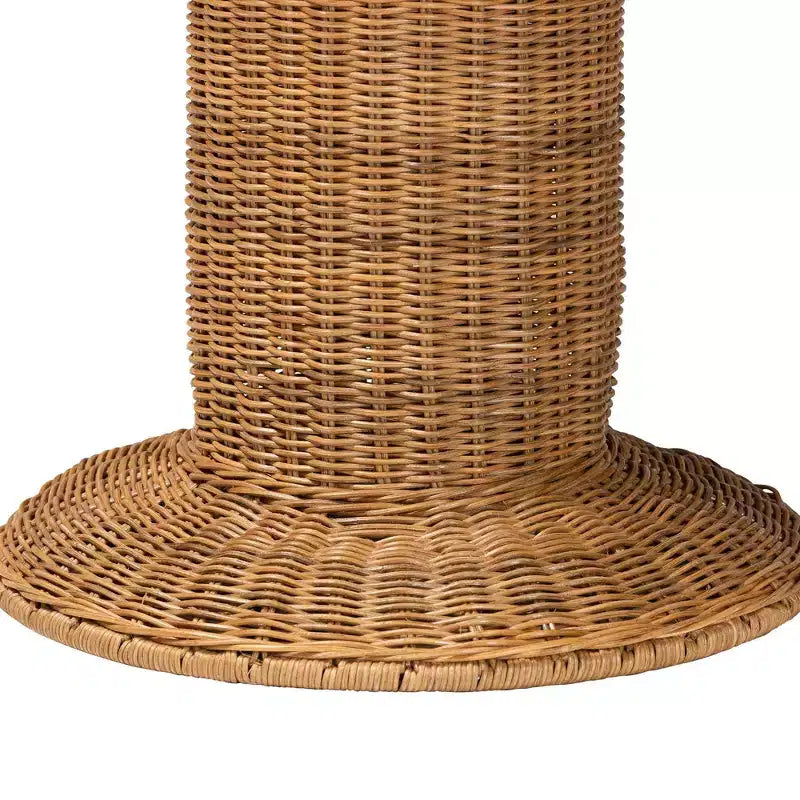 bali & pari Pabla Rattan Scalloped Accent Table Light Honey