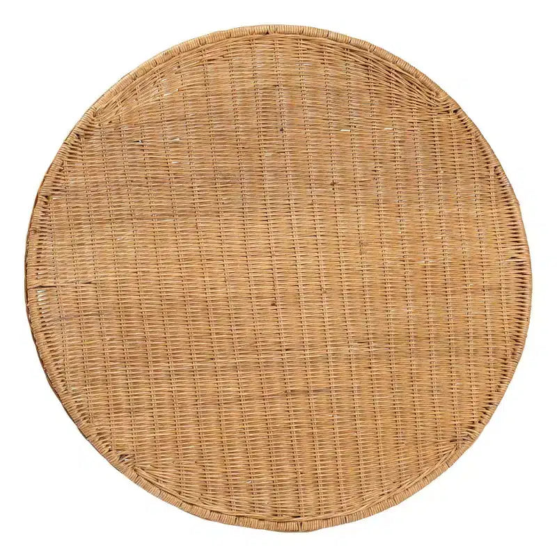 bali & pari Pabla Rattan Scalloped Accent Table Light Honey