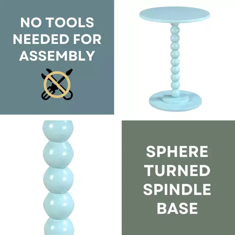 Breighton Home Classic Accents Venetian Islands Spindle Table in Sea Foam Blue