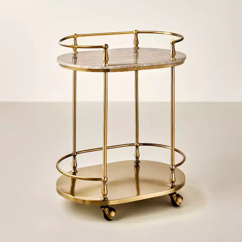 30" Metal and Marble Bar Serving Cart - Hearth & Hand™ with Magnolia