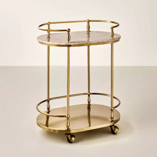 30" Metal and Marble Bar Serving Cart - Hearth & Hand™ with Magnolia