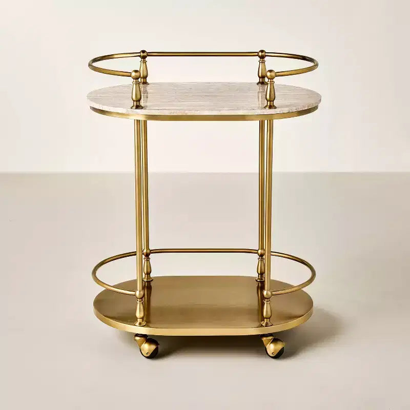 30" Metal and Marble Bar Serving Cart - Hearth & Hand™ with Magnolia