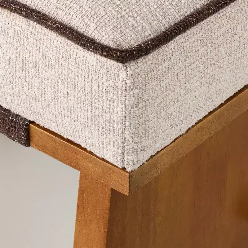 Upholstered Mid Century Ottoman Cream - Hearth & Hand™ with Magnolia