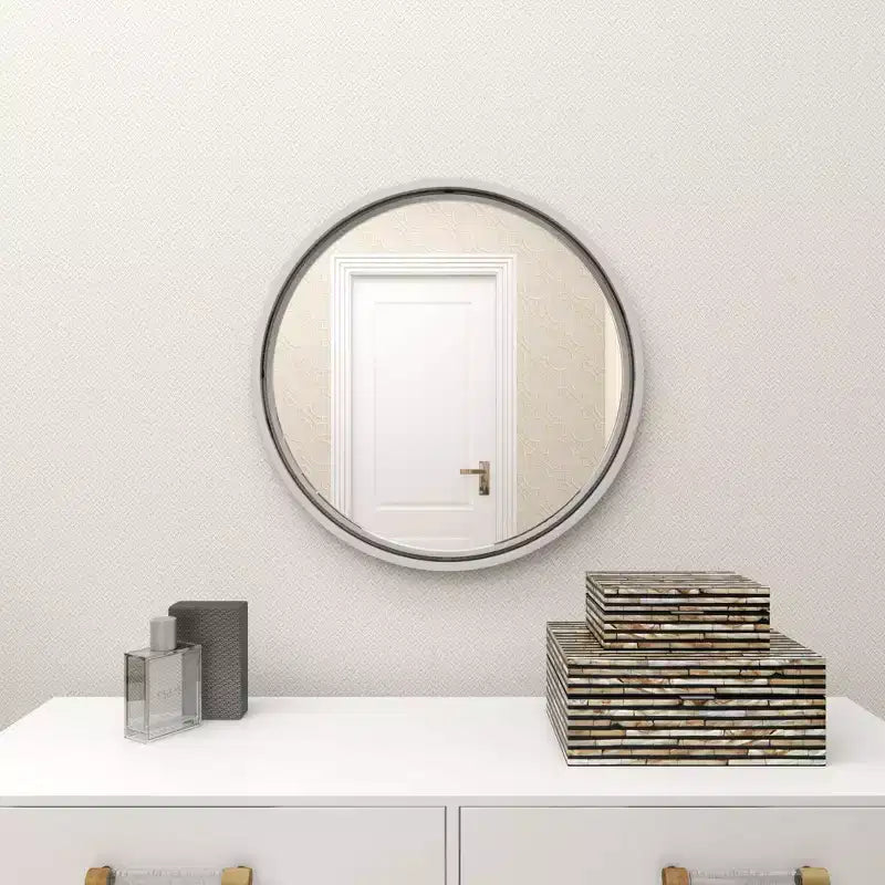 Contemporary Metal Wall Mirror Silver - Olivia & May
