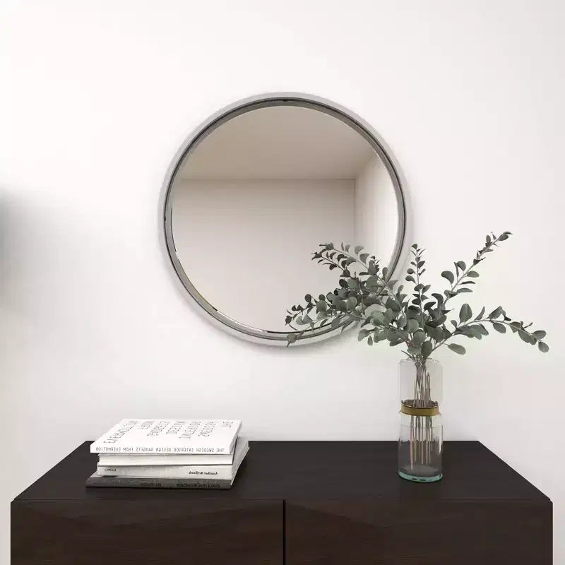 Contemporary Metal Wall Mirror Silver - Olivia & May