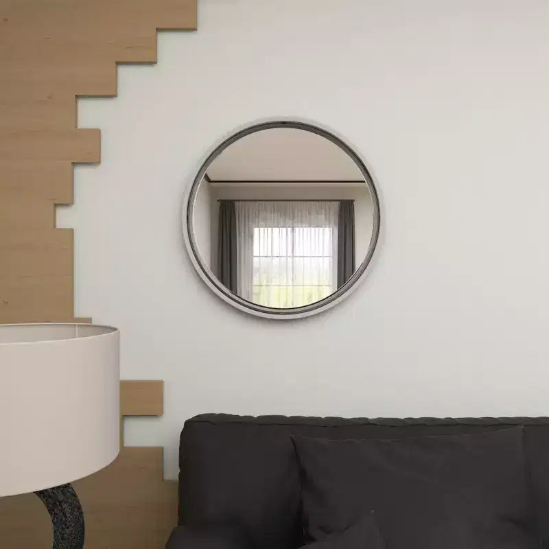 Contemporary Metal Wall Mirror Silver - Olivia & May