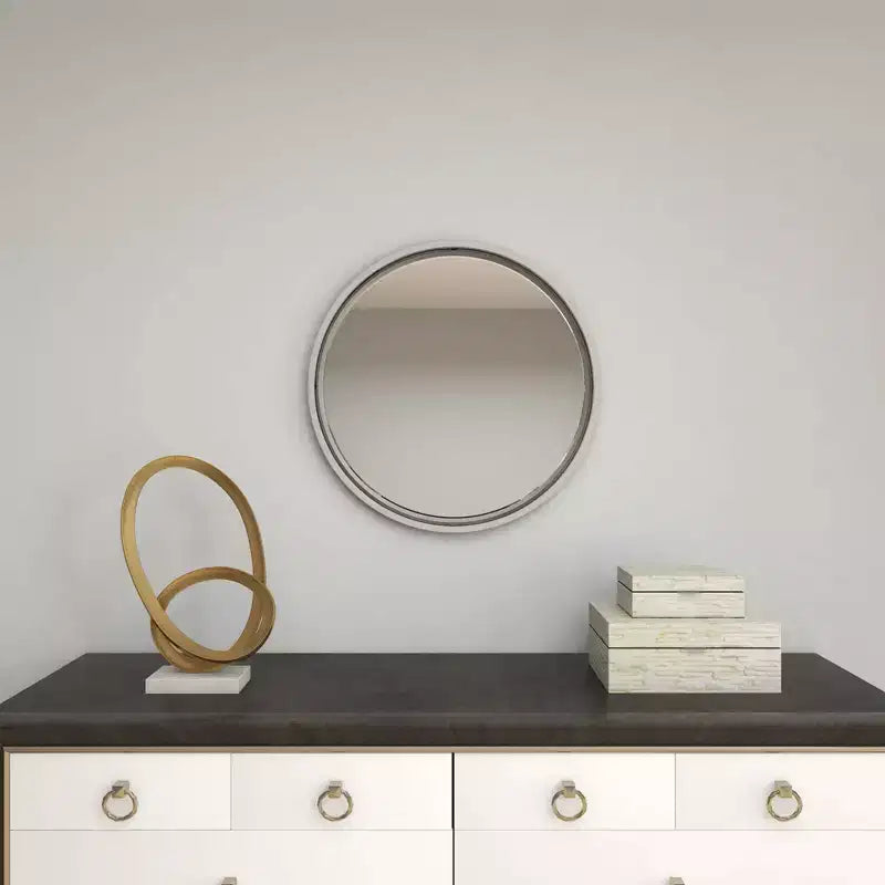 Contemporary Metal Wall Mirror Silver - Olivia & May