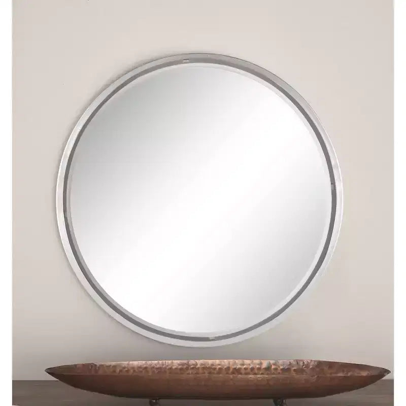Contemporary Metal Wall Mirror Silver - Olivia & May