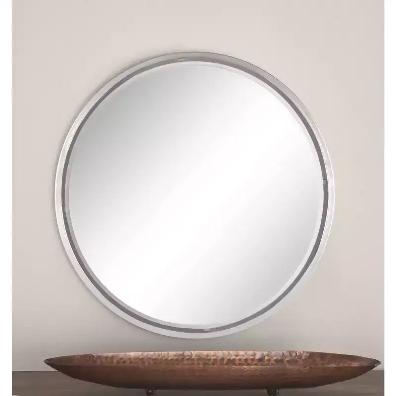 Contemporary Metal Wall Mirror Silver - Olivia & May