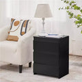 Yaheetech Simple 3-Drawer Vertical with 3 Drawers and Charging Station, Black