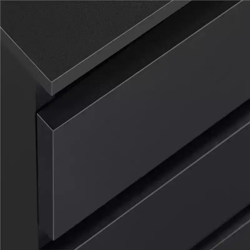 Yaheetech Simple 3-Drawer Vertical with 3 Drawers and Charging Station, Black