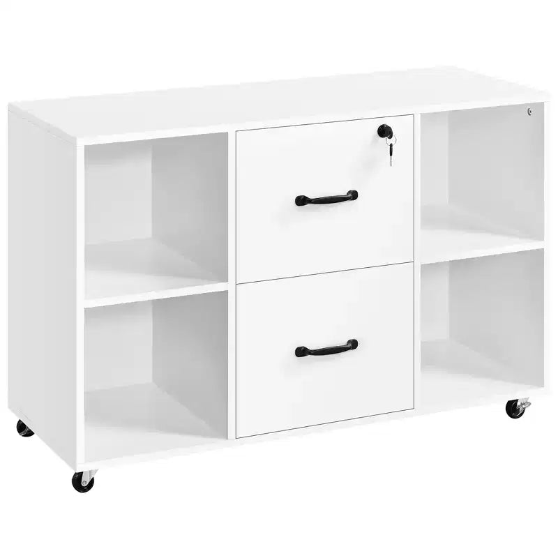 Yaheetech Vintage File Cabinet with 2 Drawers and Storage Shelves for Home, Office
