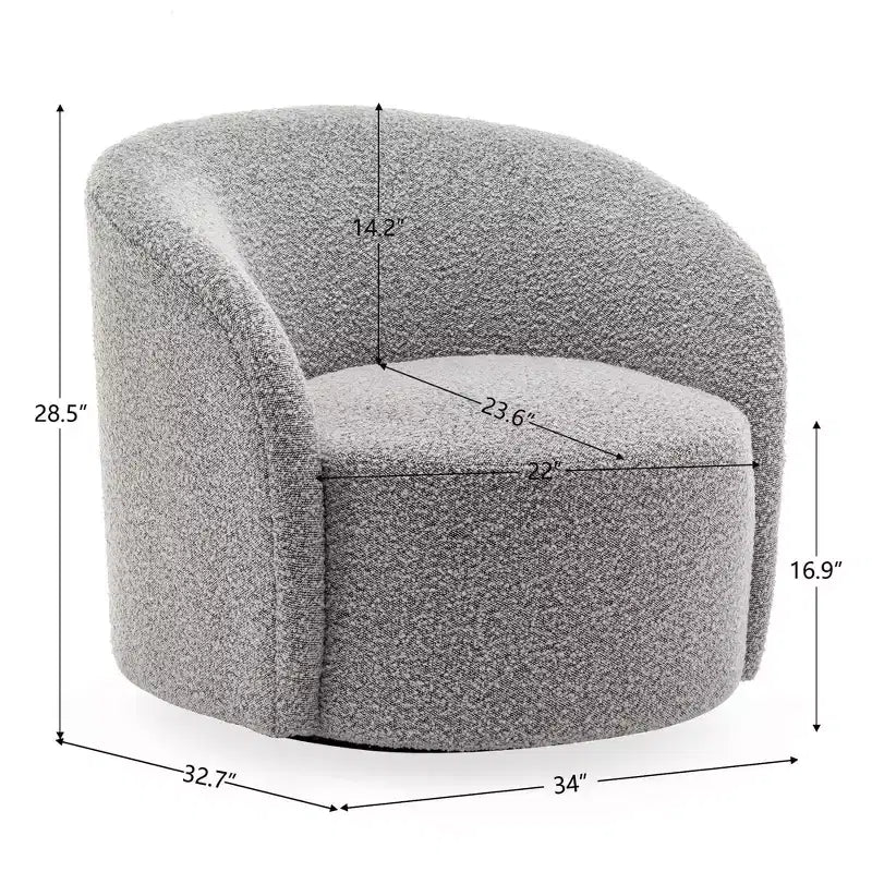 34 Wide Upholstered Swivel Barrel Chair - Kinwell