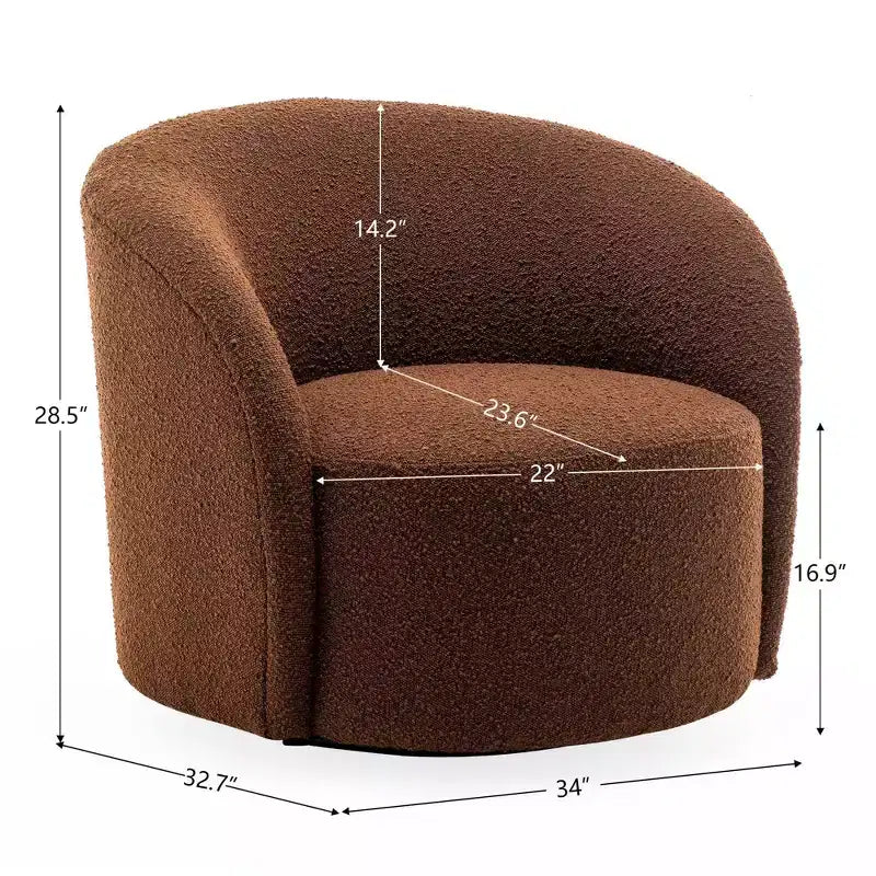 34 Wide Upholstered Swivel Barrel Chair - Kinwell