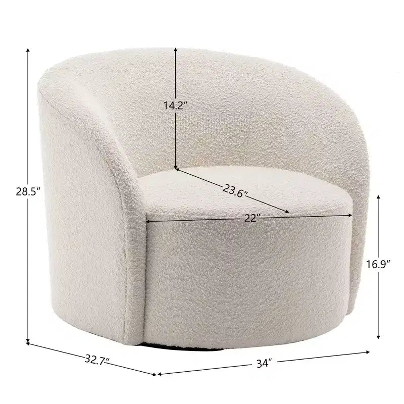 34 Wide Upholstered Swivel Barrel Chair - Kinwell