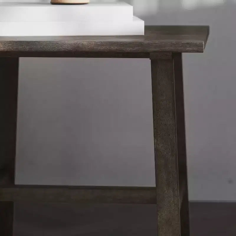 Emma and Oliver Solid Wood Farmhouse Trestle End Table