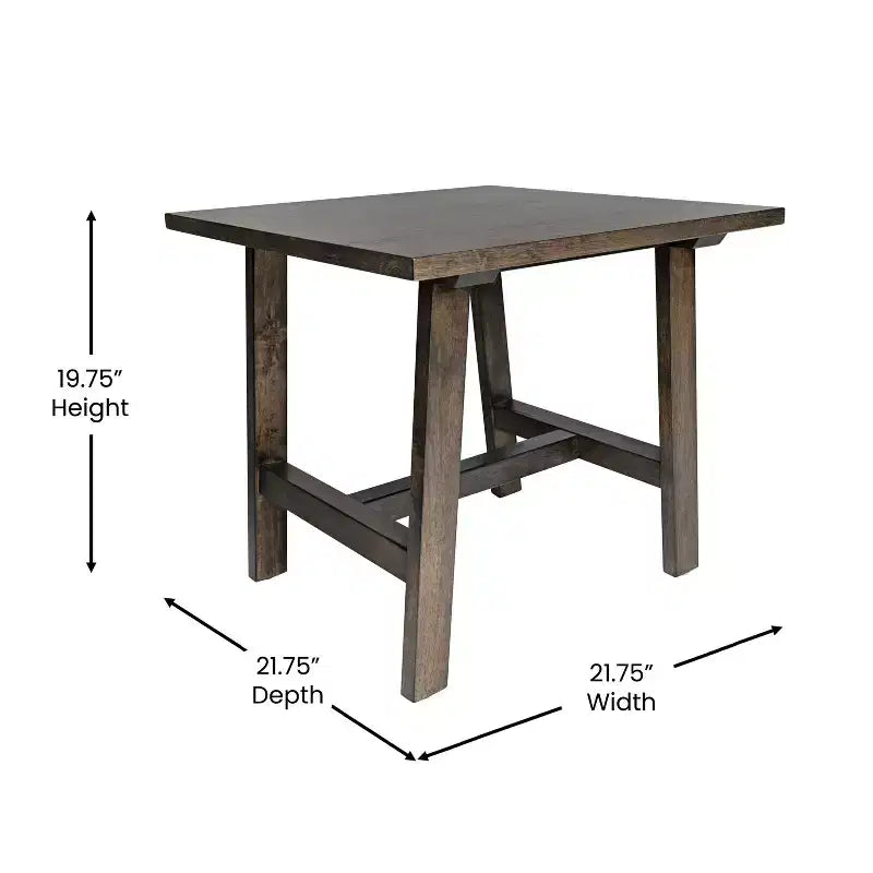 Emma and Oliver Solid Wood Farmhouse Trestle End Table