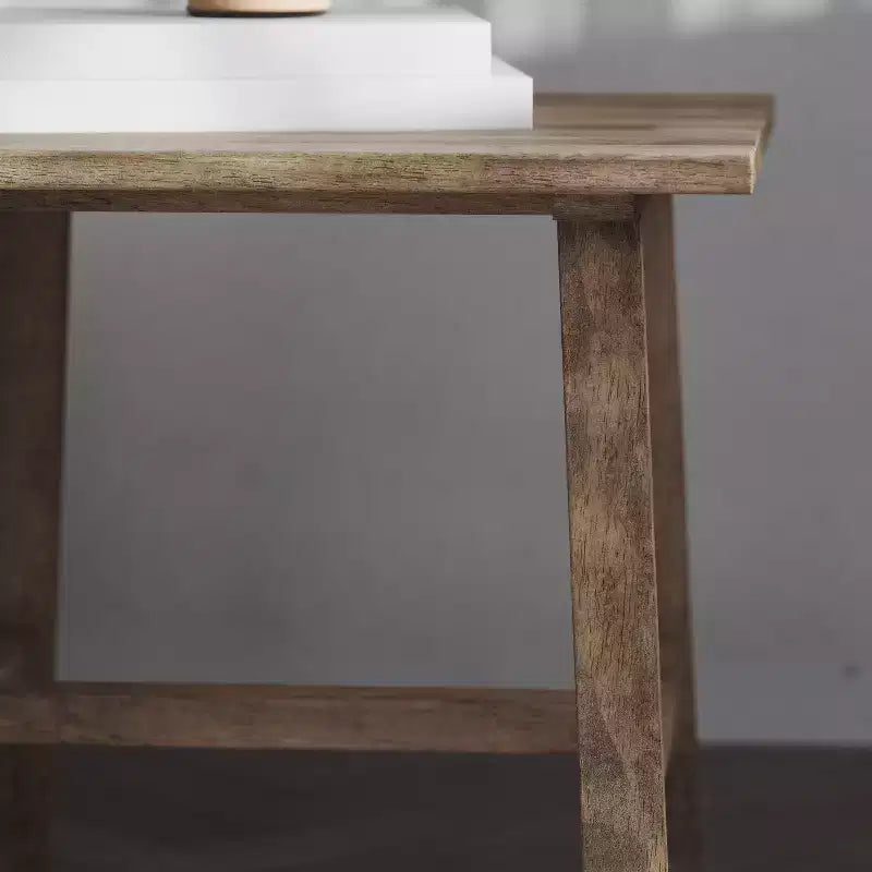 Emma and Oliver Solid Wood Farmhouse Trestle End Table