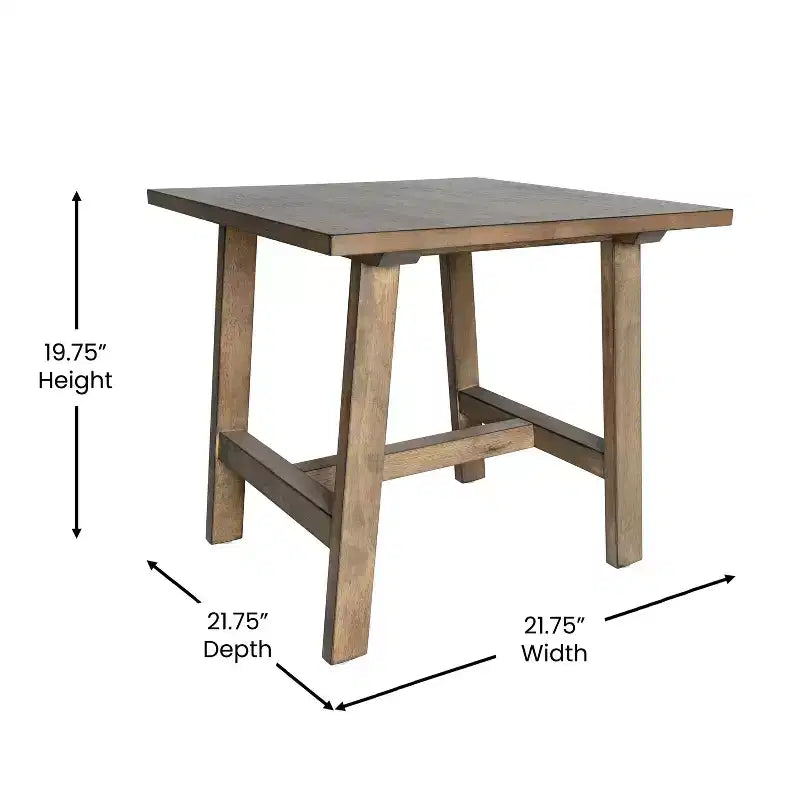 Emma and Oliver Solid Wood Farmhouse Trestle End Table