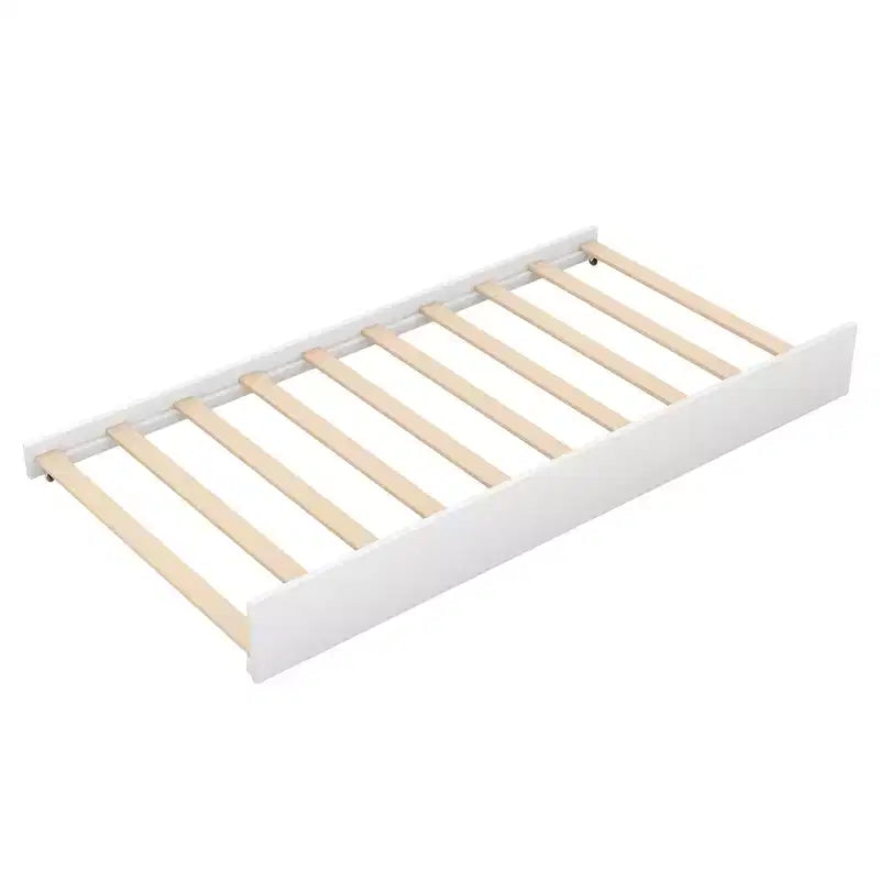 House Shape Platform Bed with Trundle, White - ModernLuxe