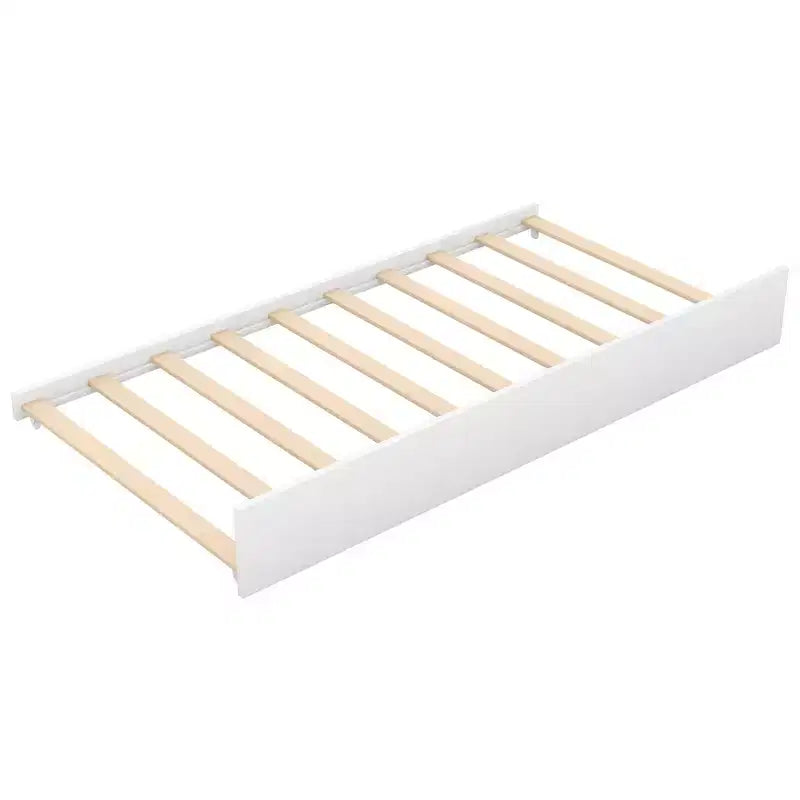 House Shape Platform Bed with Trundle, White - ModernLuxe