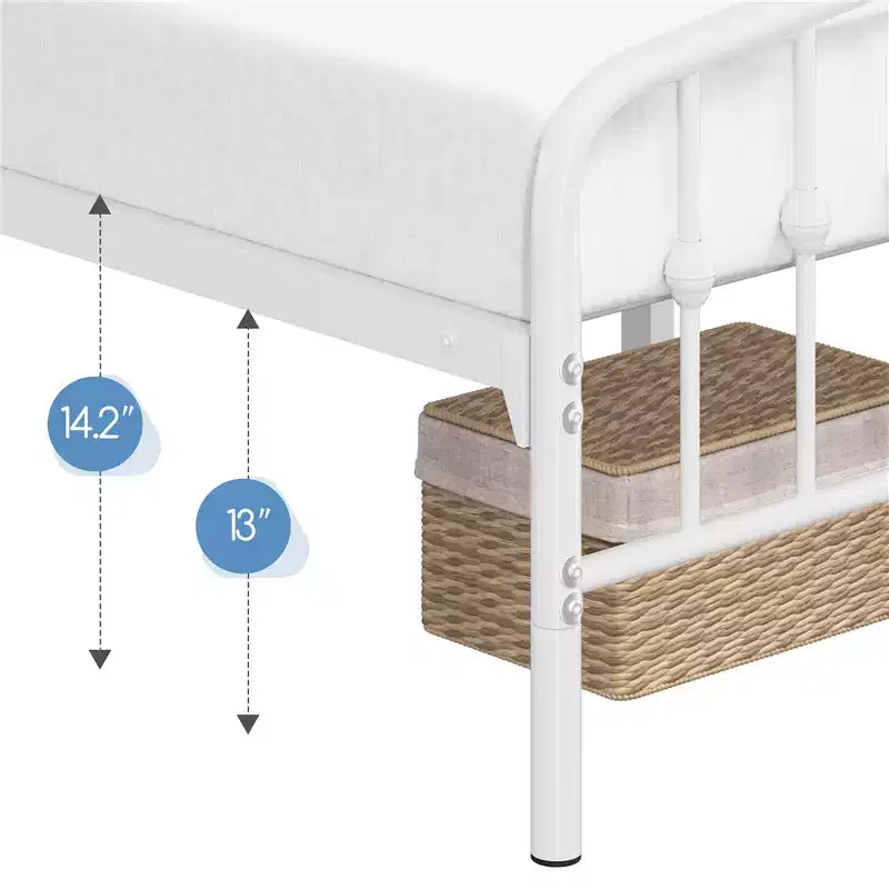 Yaheetech Modern Metal Bed Frame with Arched Headboard