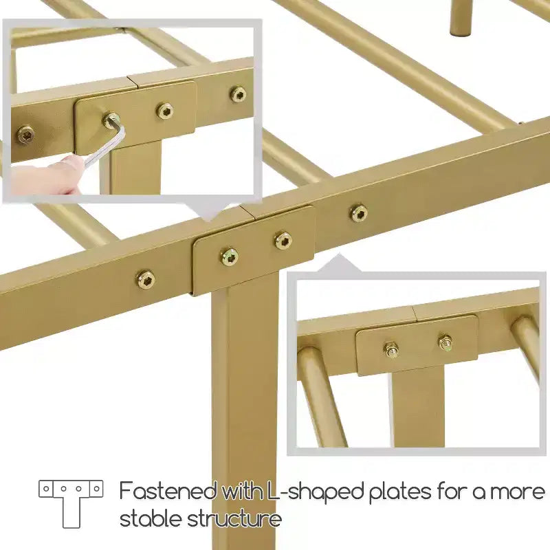 Yaheetech Modern Metal Bed Frame with Arched Headboard
