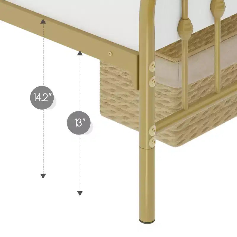 Yaheetech Modern Metal Bed Frame with Arched Headboard
